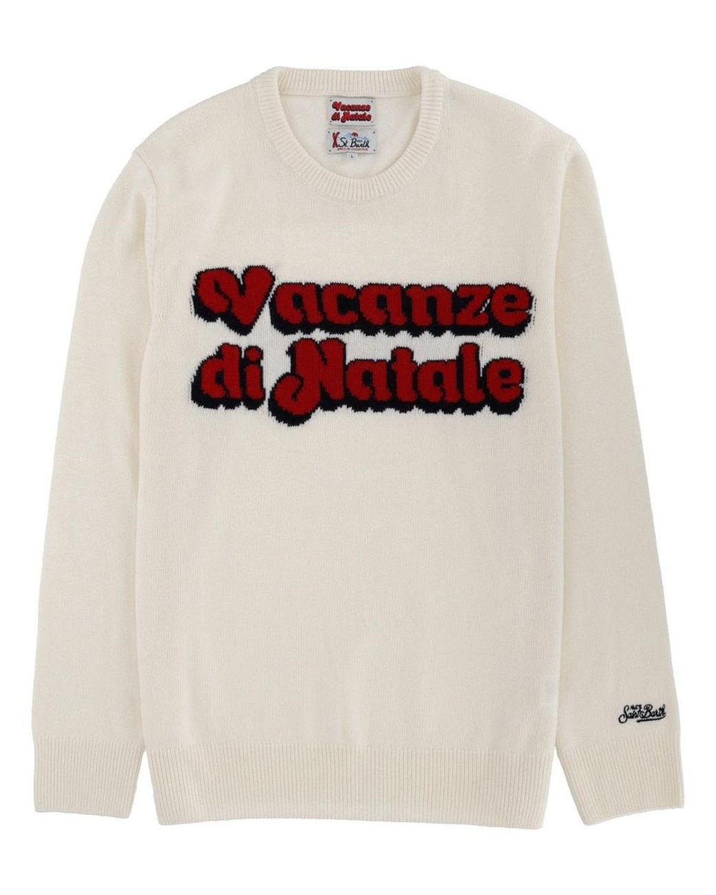 Mc2 Saint Barth White Graphic Sweater for men