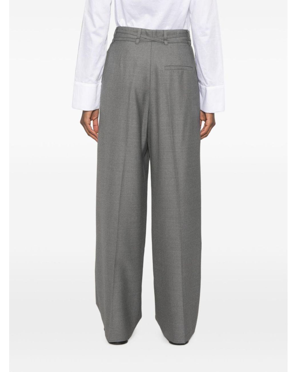 Rossi Gray Noa Wool Trousers