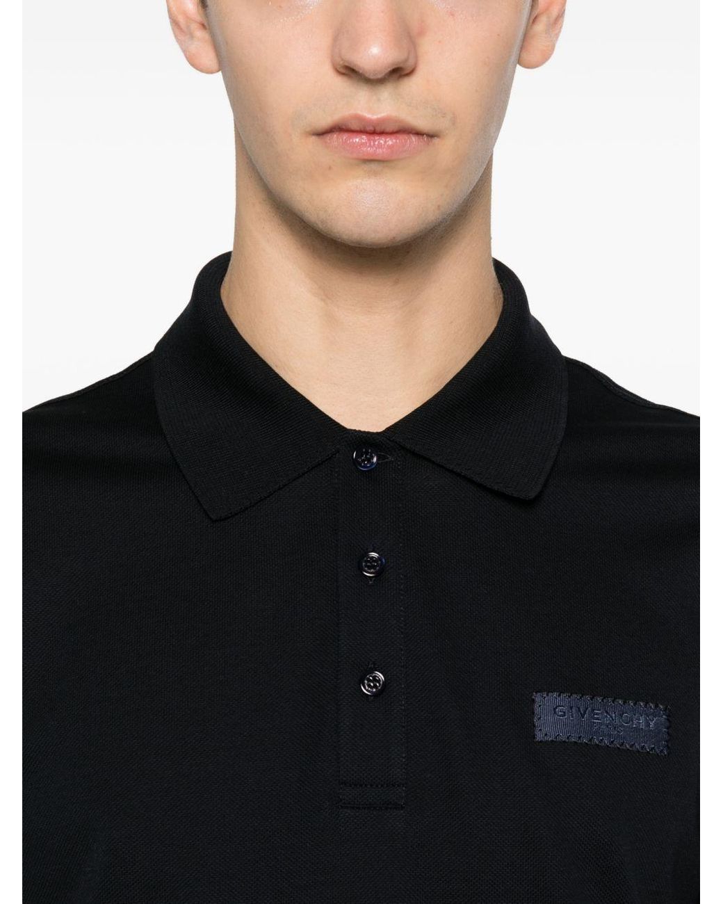 Givenchy Black Cotton Polo Shirt for men