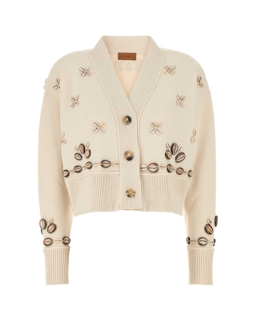Alanui Natural Ivory Silk Blend Oversize Ocean Dream Cardigan