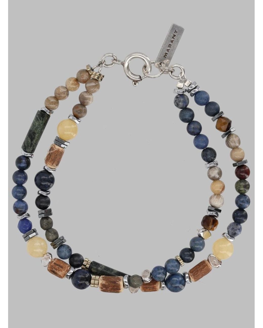 Isabel Marant Gray Beaded Chain Bracelet for men