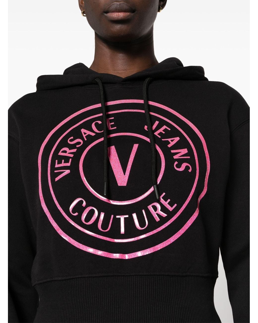 Versace Jeans Couture Black Vembl Gummy Glitter Sweatshirts Clothing