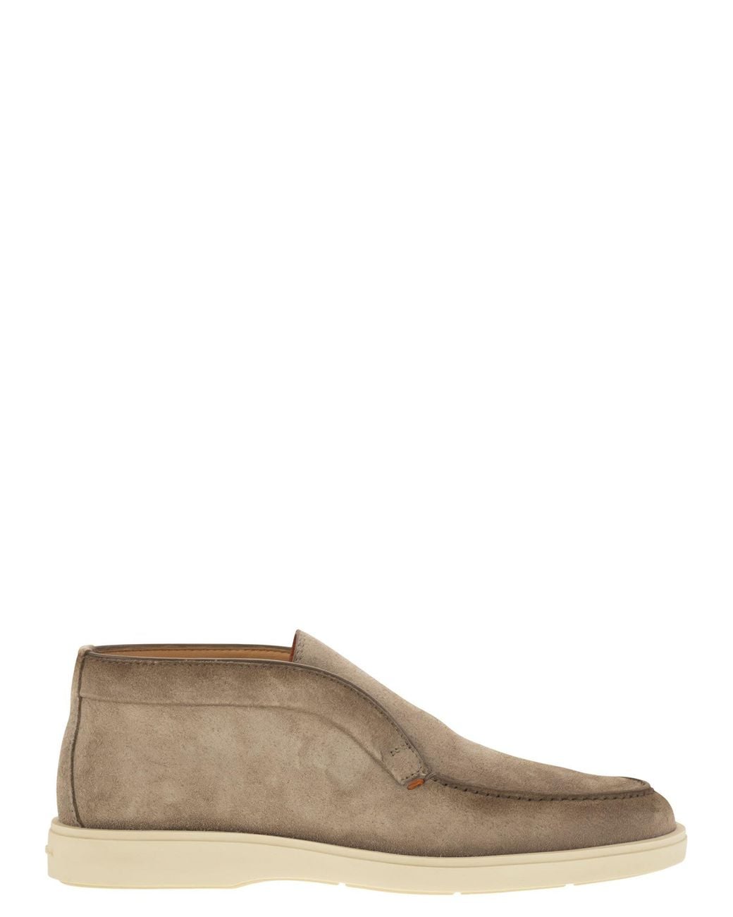 Santoni Brown Suede Desert Boot for men