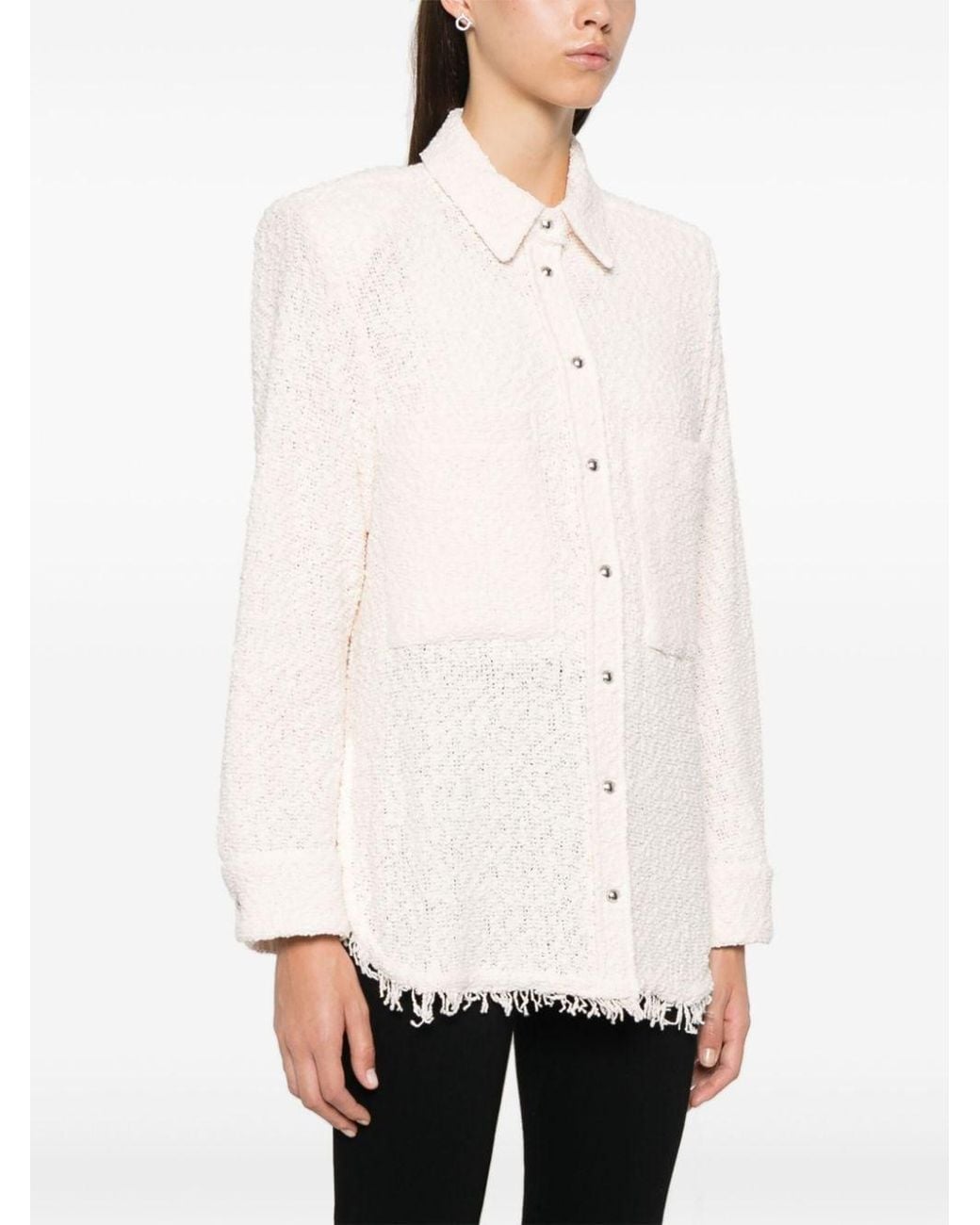 IRO White Solaria Tweed Shirt