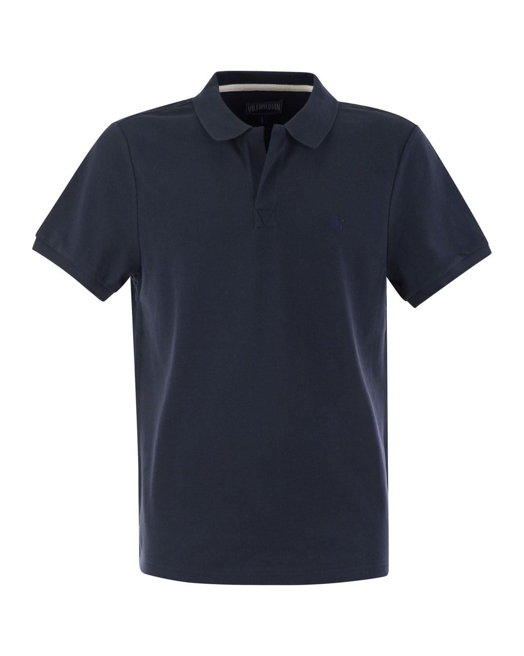 Vilebrequin Blue Organic Cotton Pique Polo Shirt for men