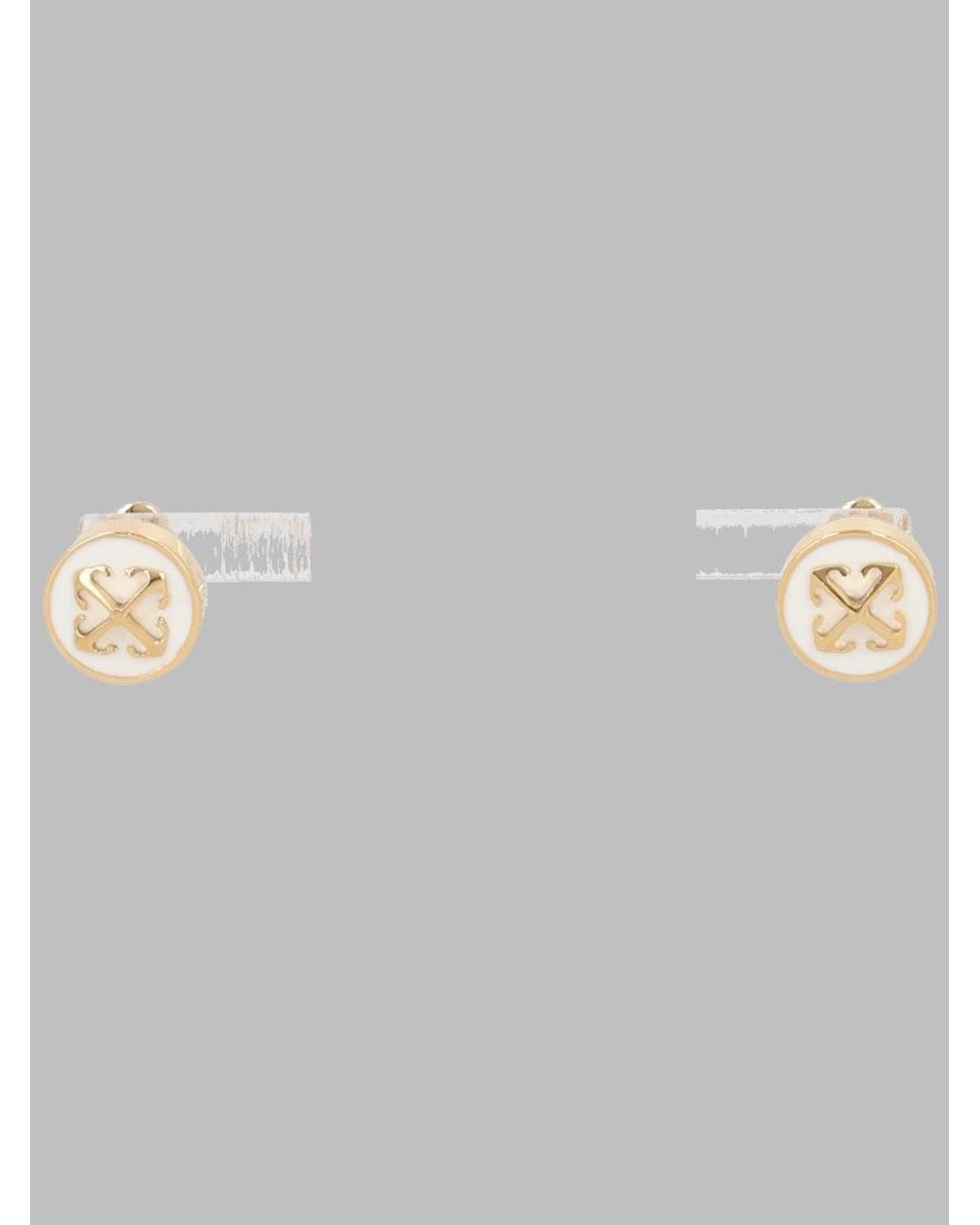 Off-White c/o Virgil Abloh Gray Earrings Round Arrow Brass