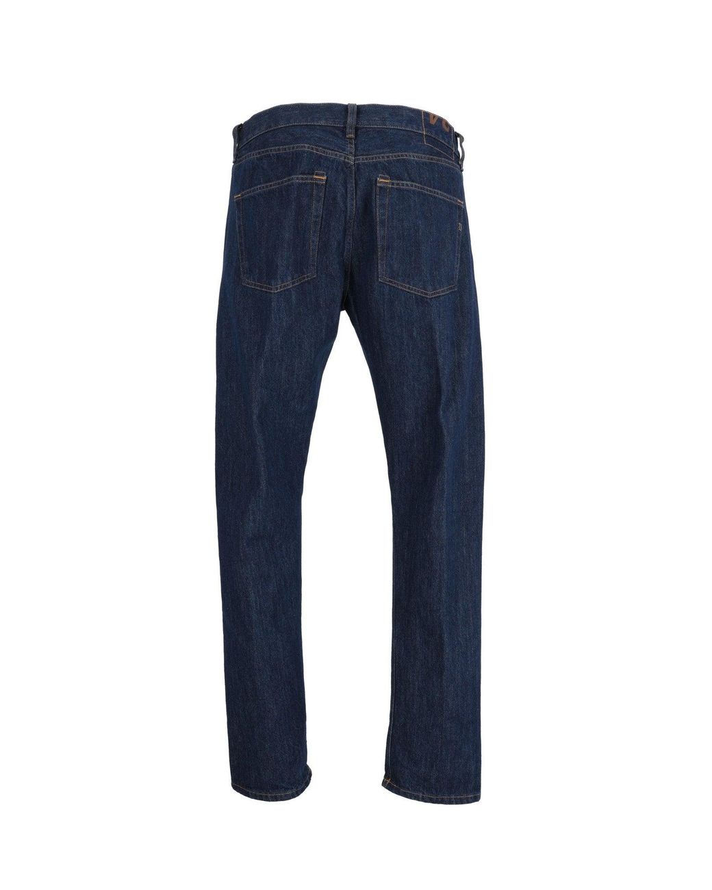 Dondup Blue Classic Straight-Leg Jeans With Five-Pocket Design