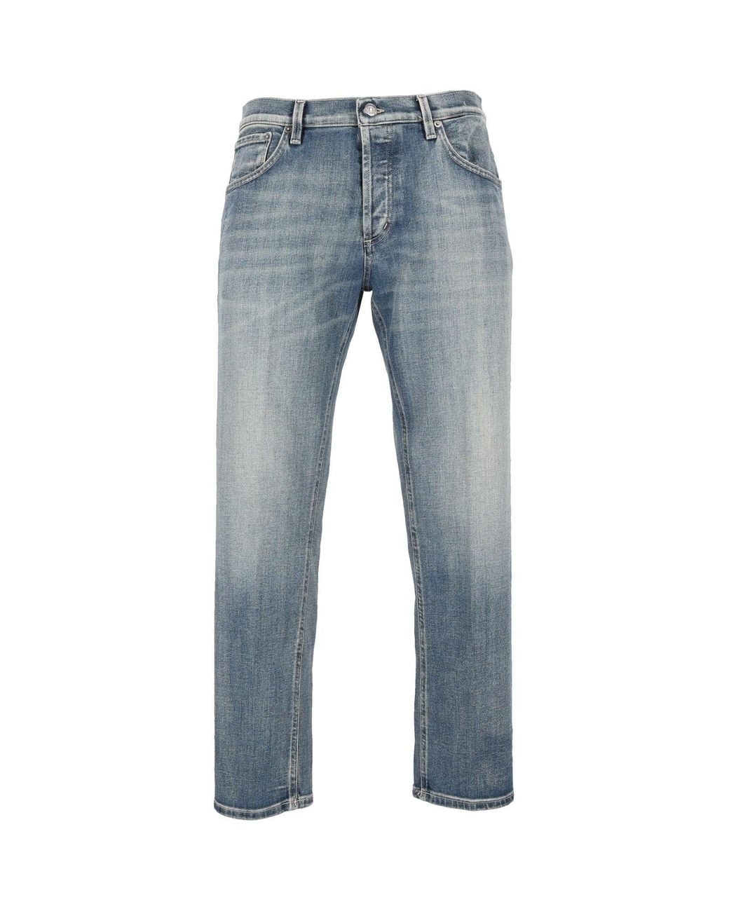 Dondup Blue Brighton Mid-Rise Tapered Jeans