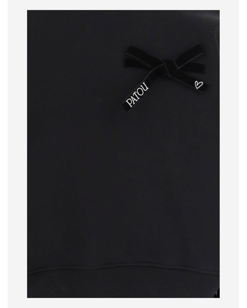 Patou Black Cotton Sweatshirt With Embellishment