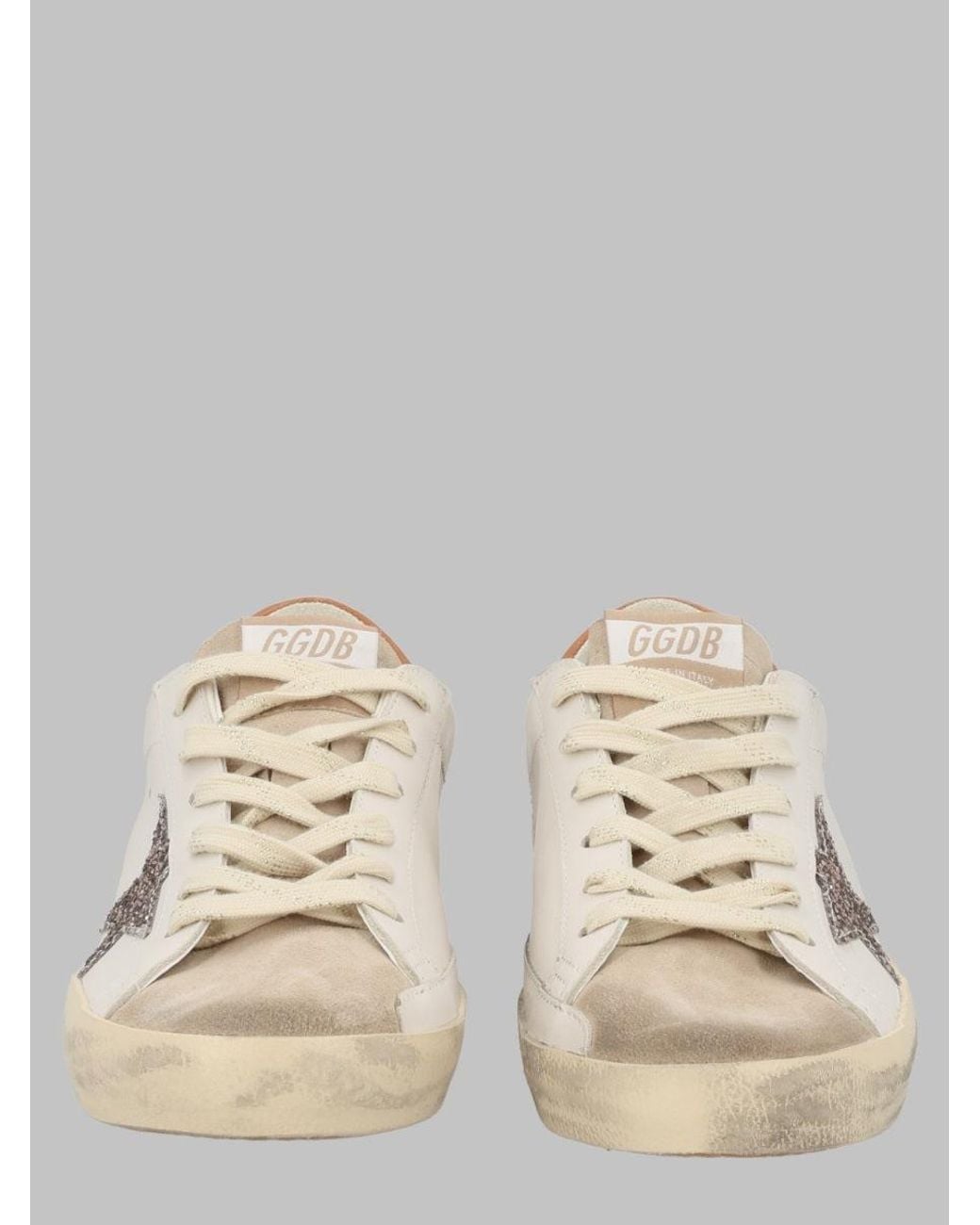 Golden Goose Deluxe Brand Natural Super-Star Vintage-Inspired Star Leather Sneakers