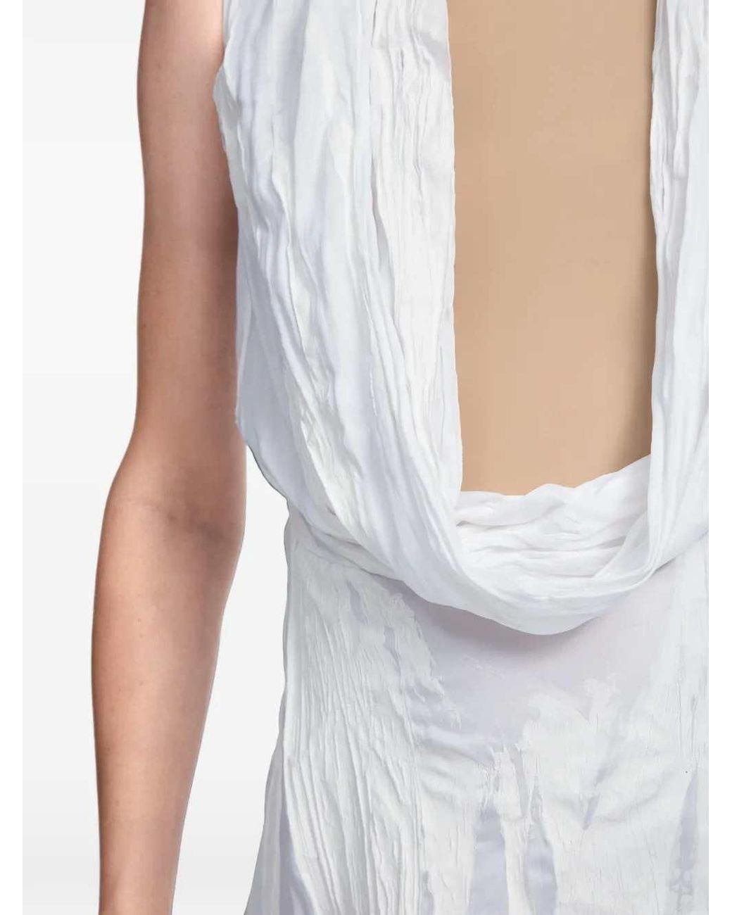 Maison Margiela White Bianchetto Sleeveless Maxi Dress