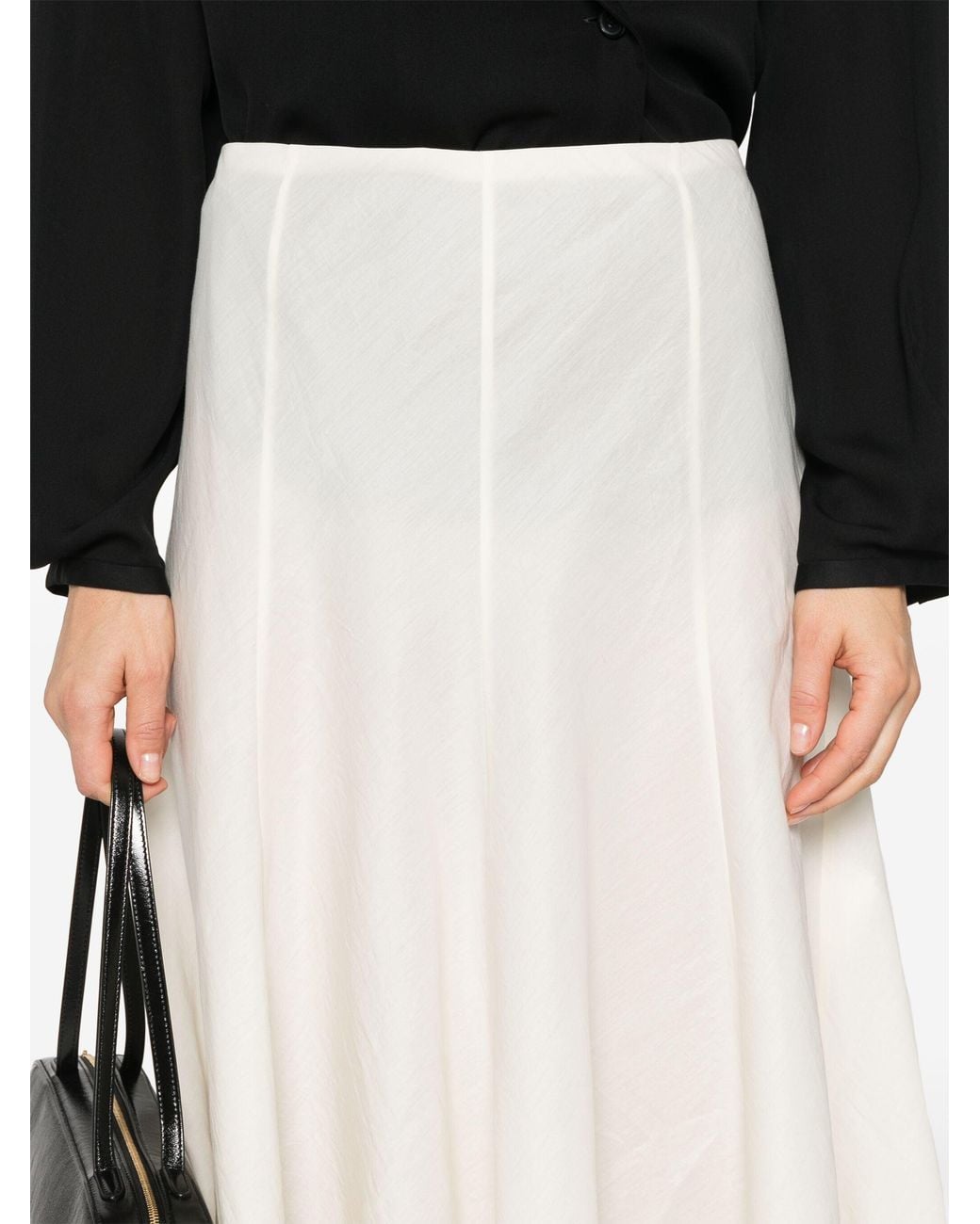 Khaite White Silk And Cotton Organza Skirt