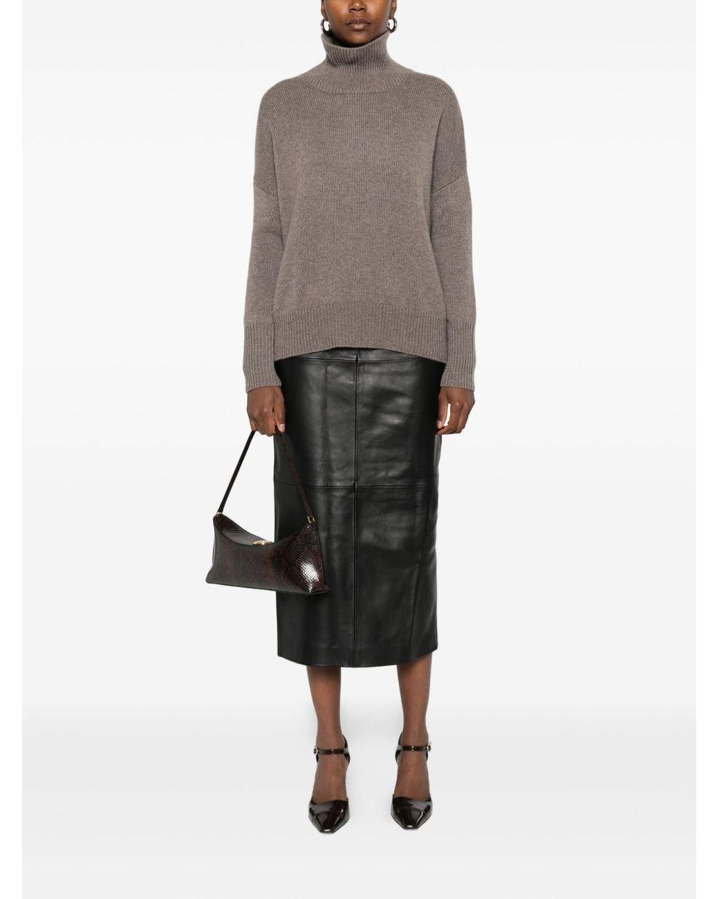 Lisa Yang Brown Heidi Cashmere Turtle-Neck Sweater