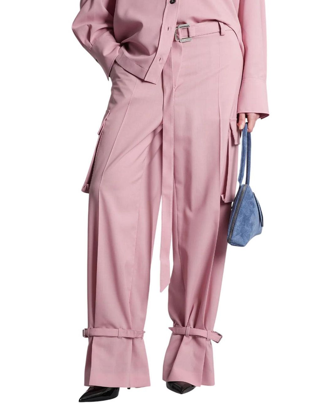 The Attico Pink Polyester Trousers