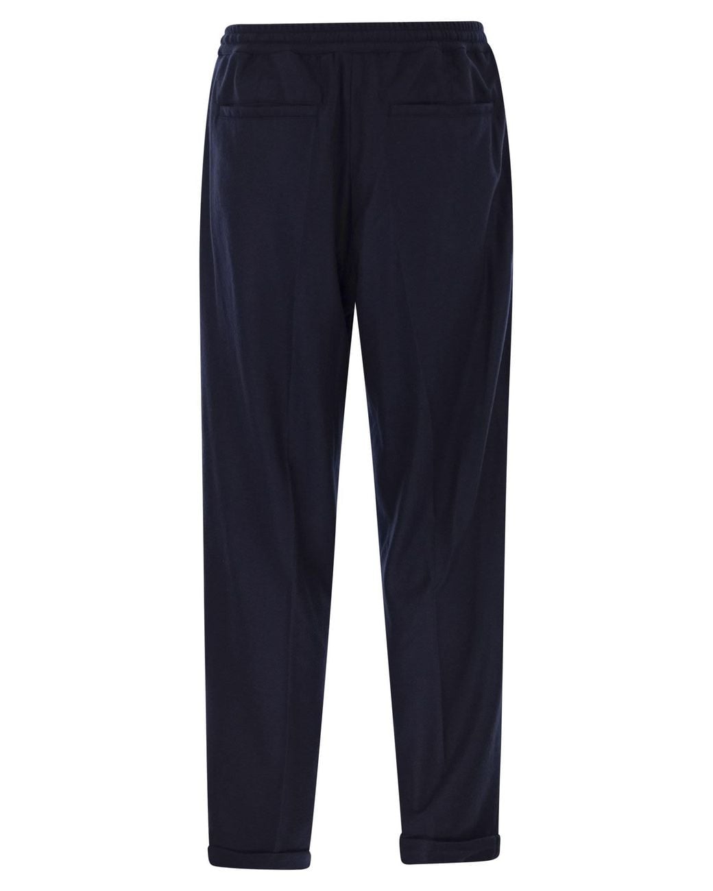 Fedeli Blue Harvard Soft Cashmere Flannel Trousers for men