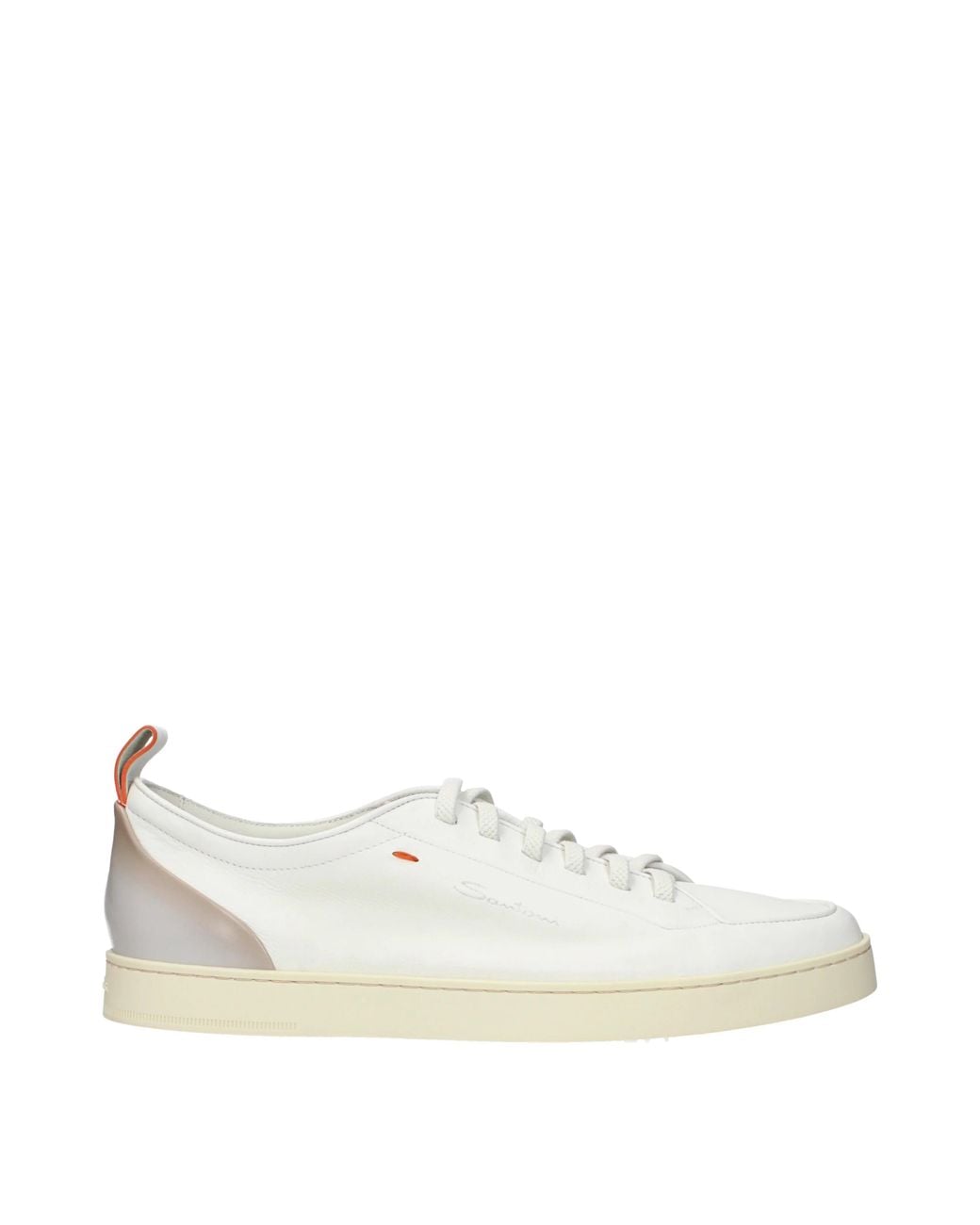 Santoni White Sneakers Monte Carlo With Skin