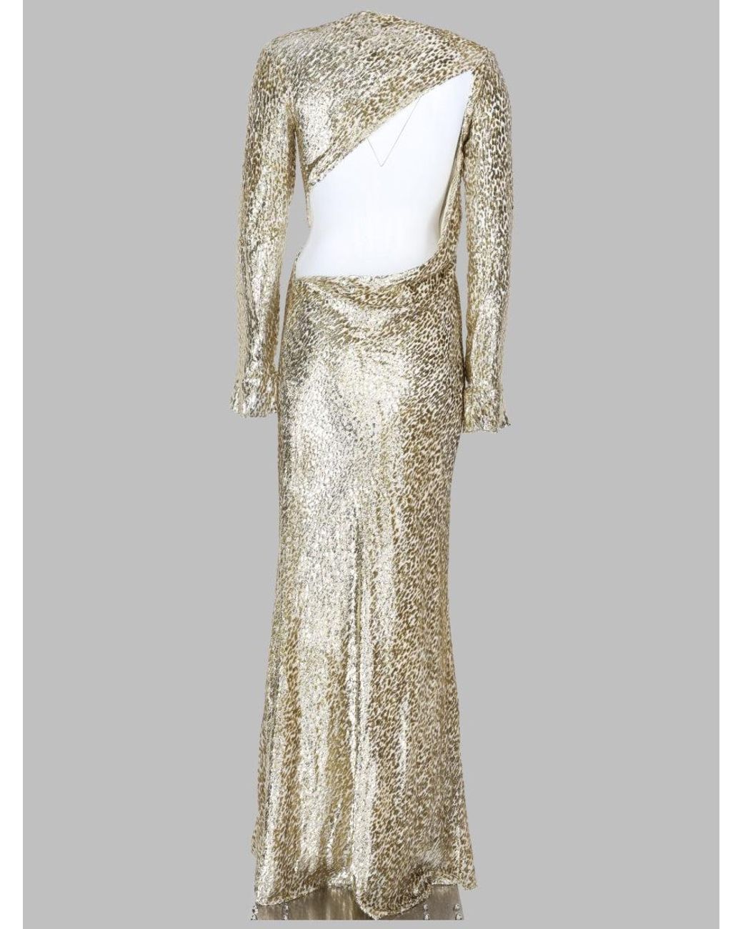 Self-Portrait White Maxi Dress Metallic Fiber