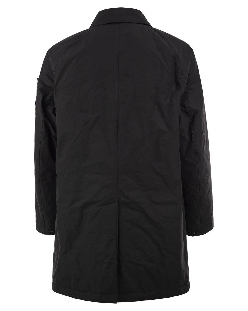 Stone Island Black Micro Reps Padded Coat With Compass Badge