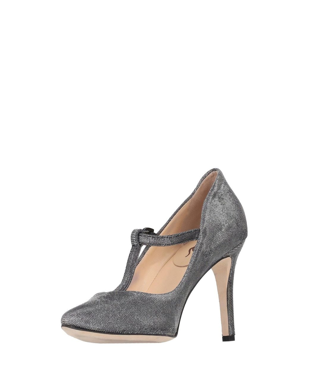 LA ROSE Gray Medium Lurex Pointed Pumps