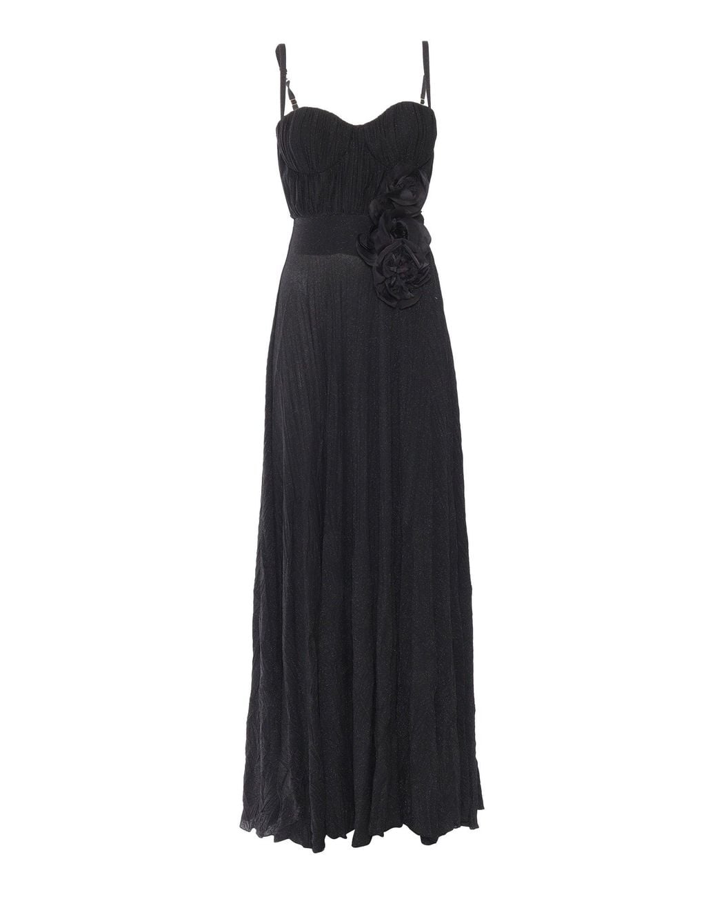 Elisabetta Franchi Black Fitted Evening Dress