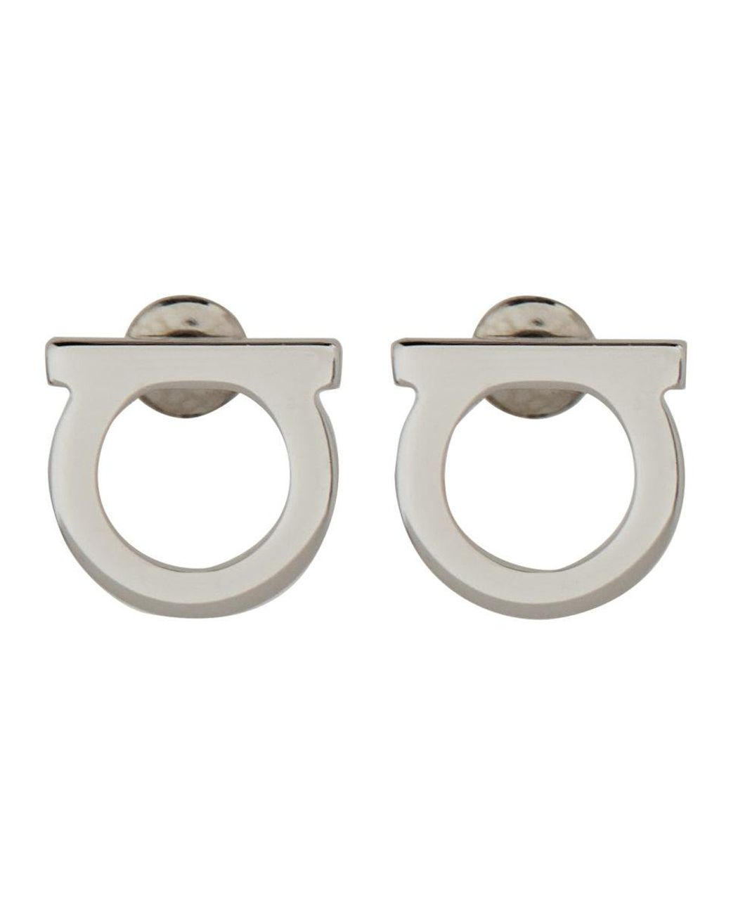 Ferragamo Metallic Gancini Hook Earrings
