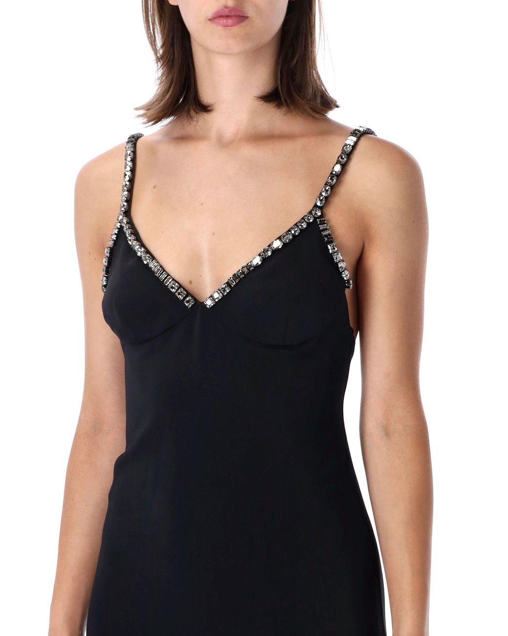 Stella McCartney Black Viscose Blend Bodycon Dress With Stretch