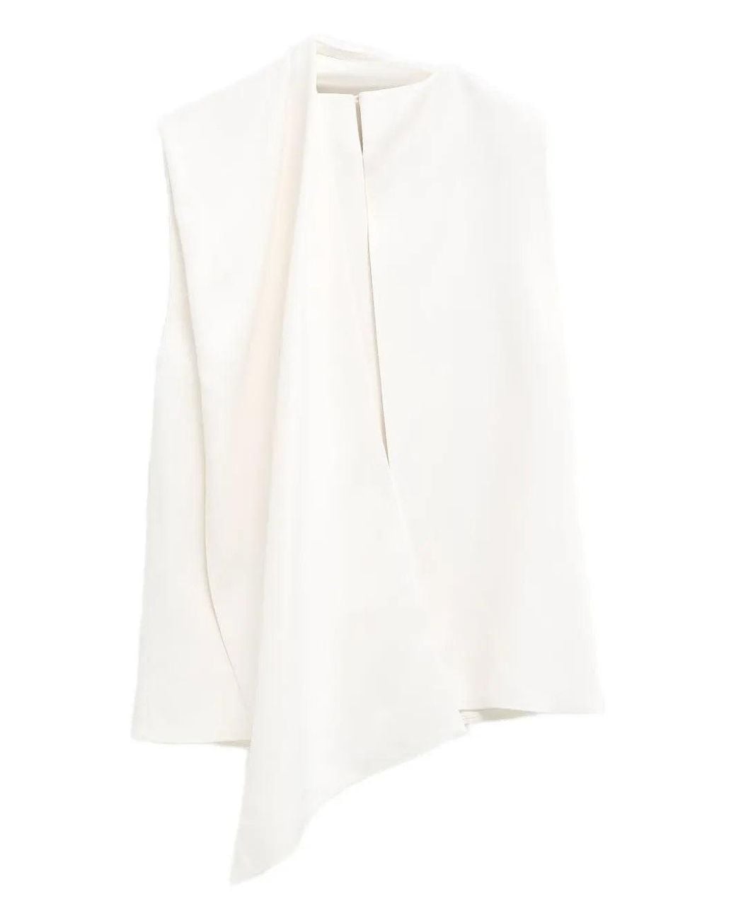 Khaite White Draped Loe Top
