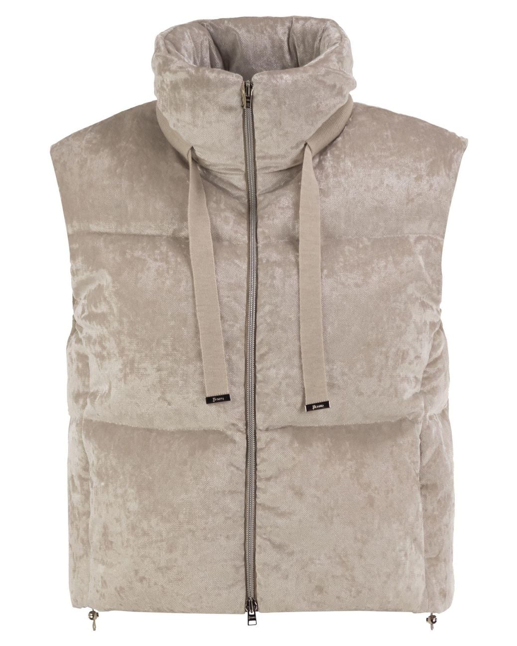 Herno Natural Velvet-Effect Padded Gilet