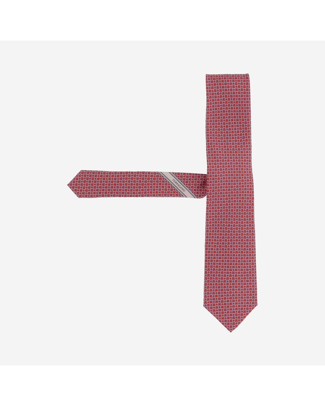 Ferragamo Pink Silk Tie Ties & Bow for men
