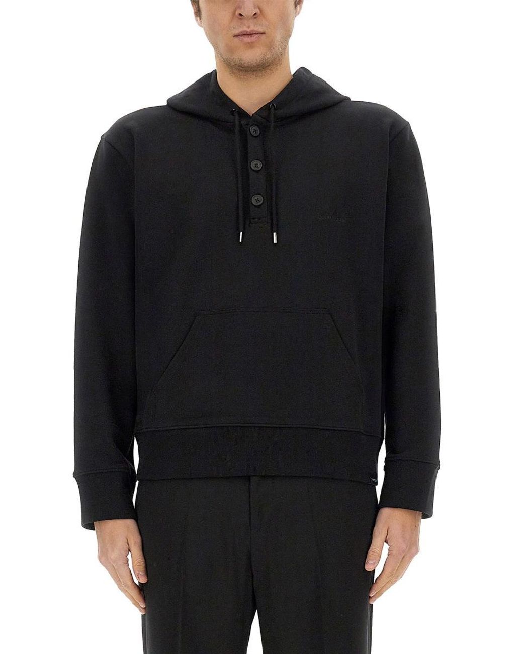 Courreges Black Cotton Sweatshirt For for men