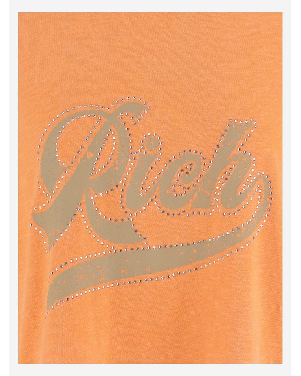 ONE TEE Orange Cotton T Shirt With Logo Print