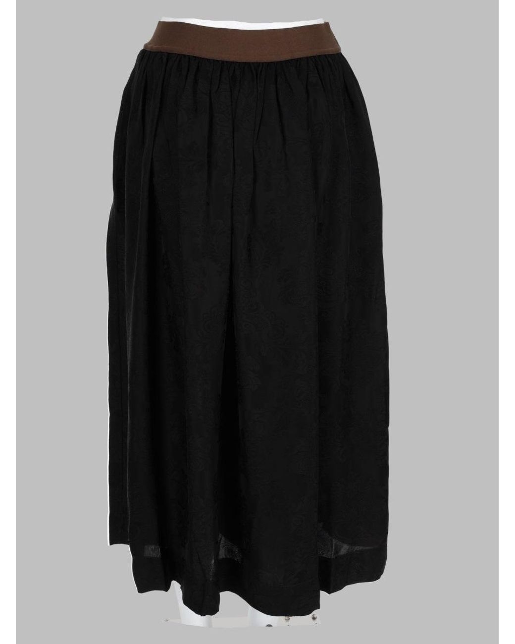 Uma Wang Black Viscose-Cupro Skirt