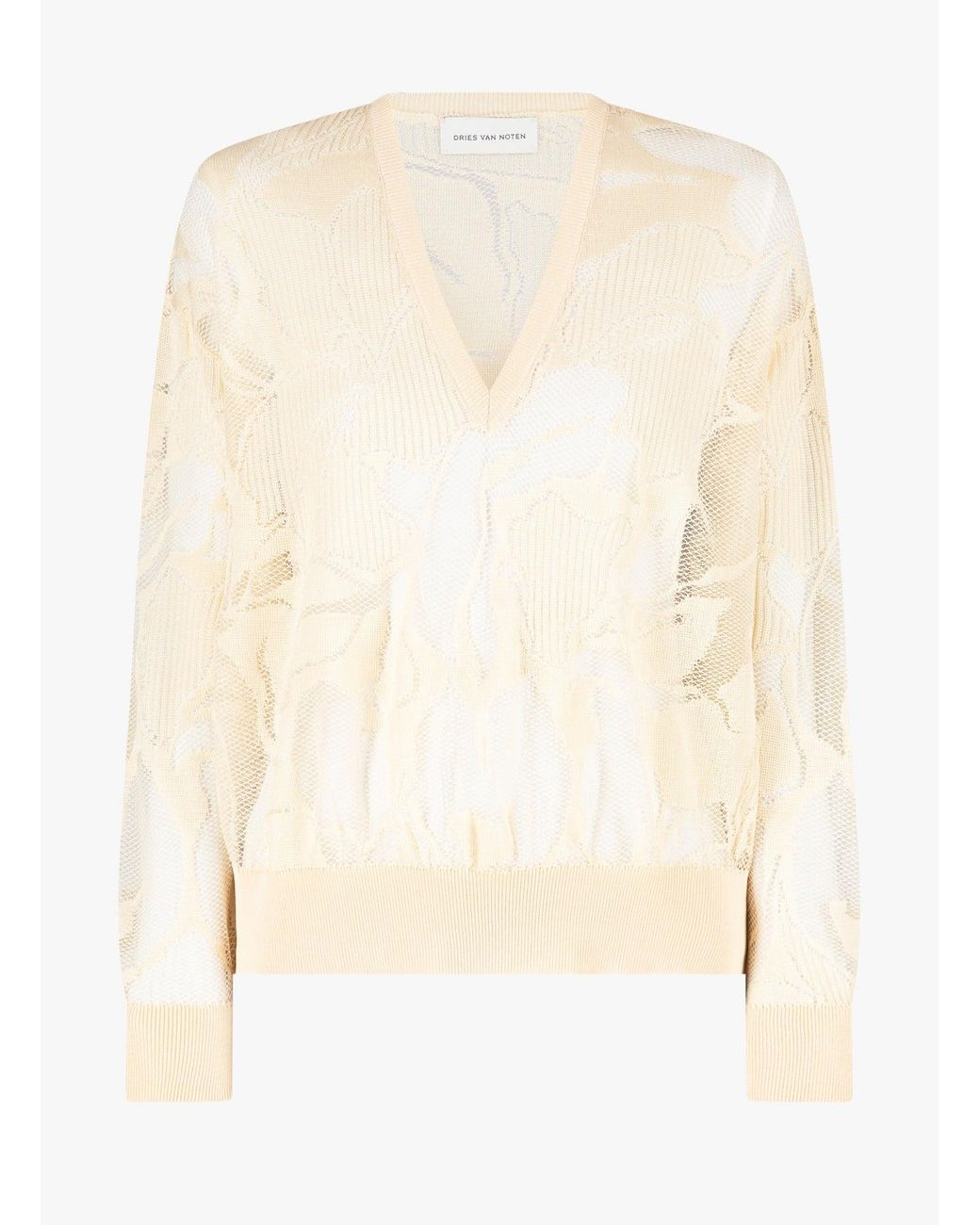 Dries Van Noten White Torion 3733 W.K.Sweater Cre