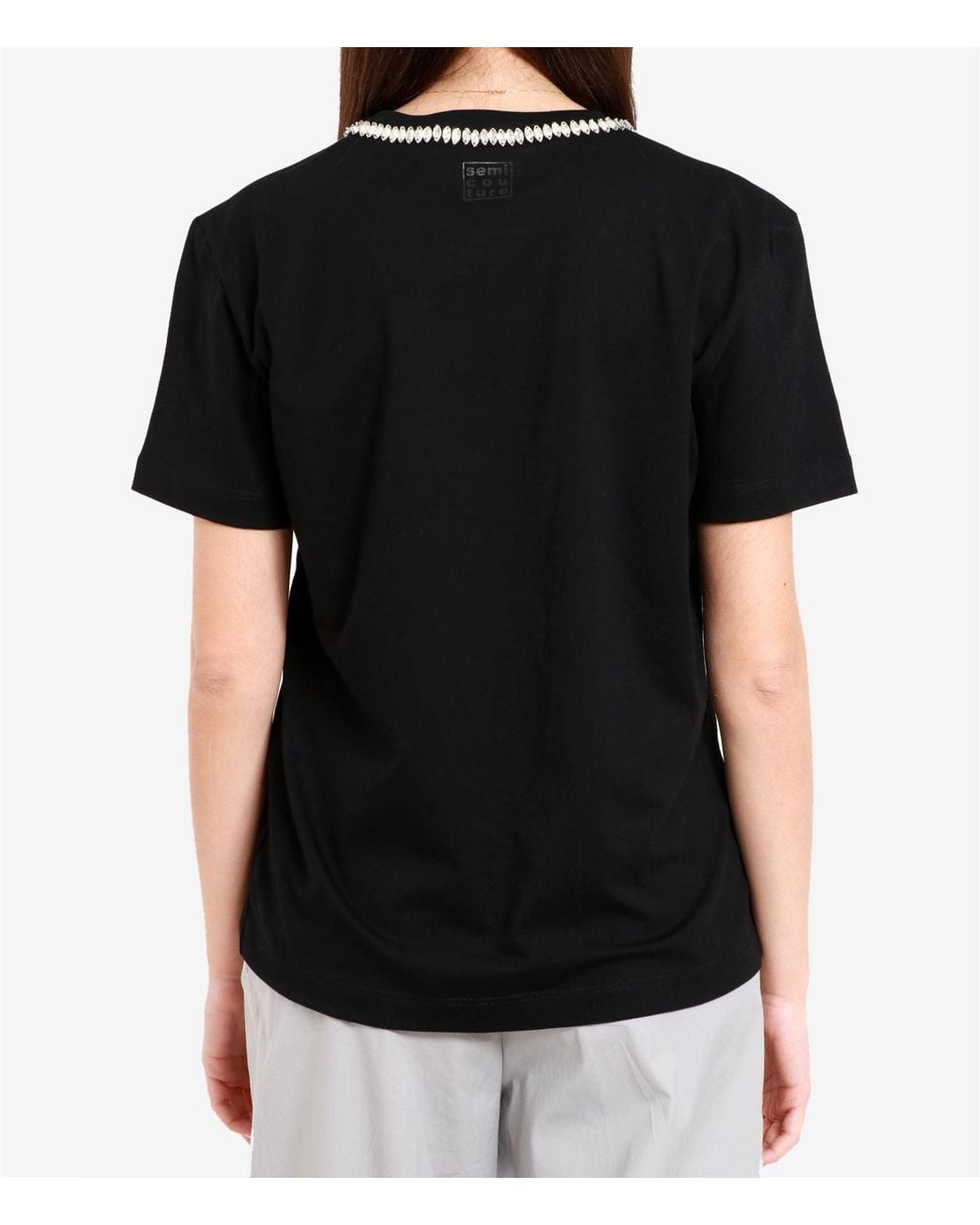 Semicouture Black T Shirts And Polos