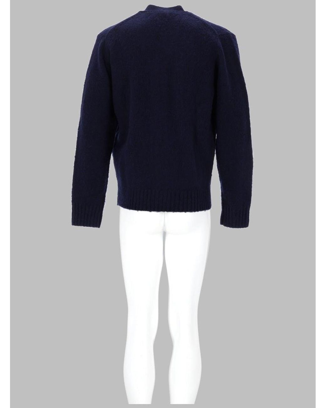 Aspesi Blue Knitted Cardigan Jumpers for men