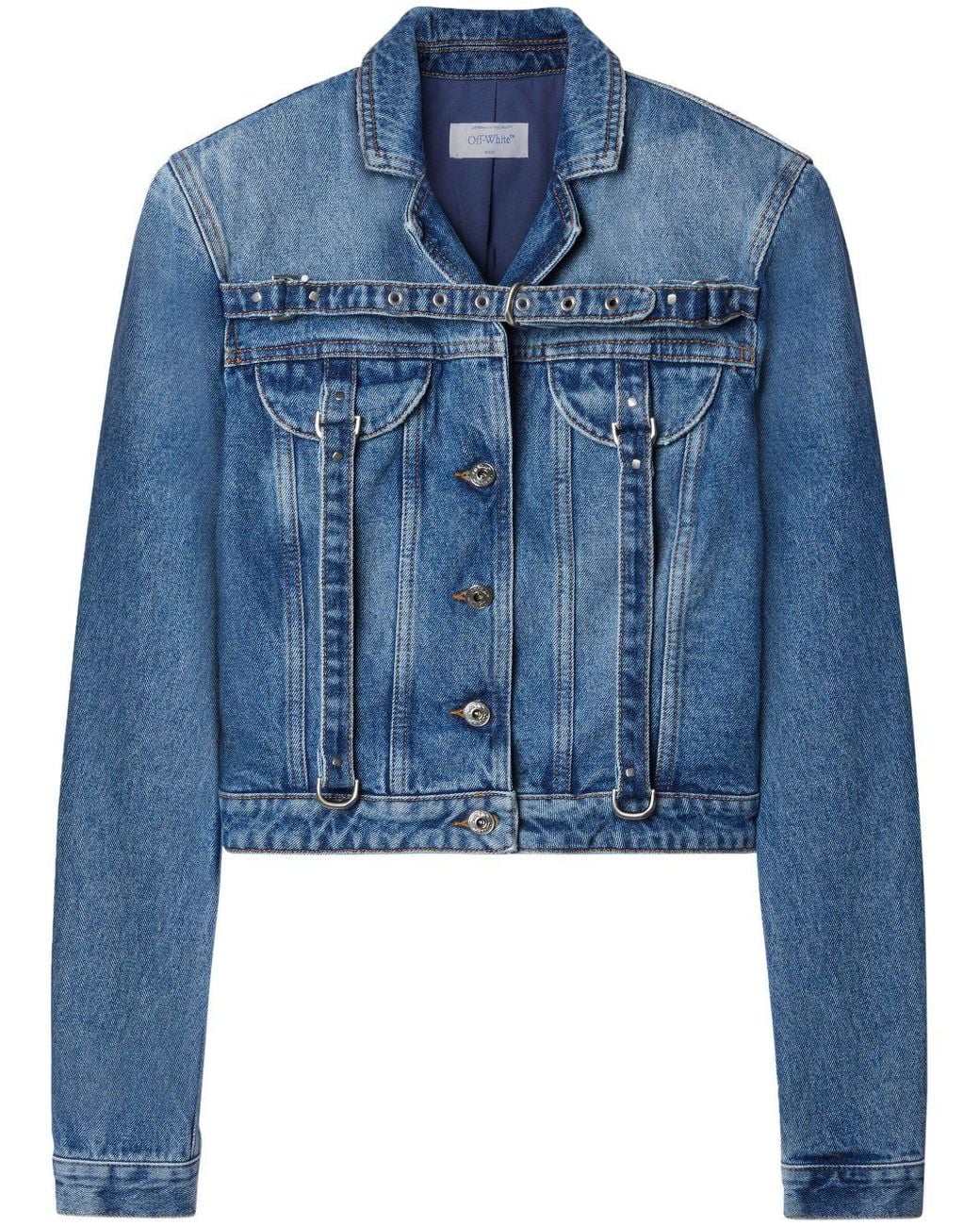 Off-White c/o Virgil Abloh Blue Cropped Denim Jacket