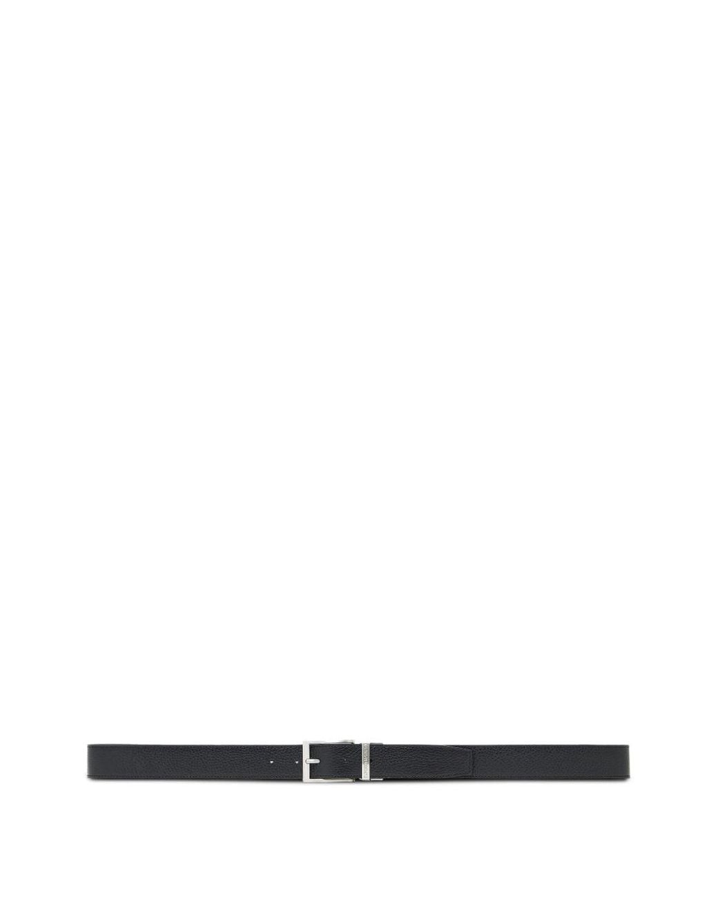 Emporio Armani White Leather Card Case And Belt Set