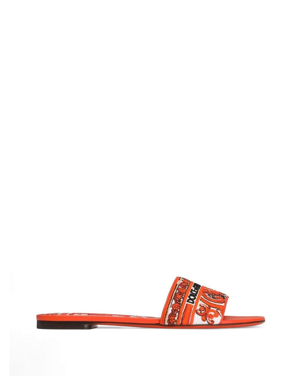 Dolce & Gabbana Multicolor Dolce & Gabbana Maiolica Print Flat Sandals