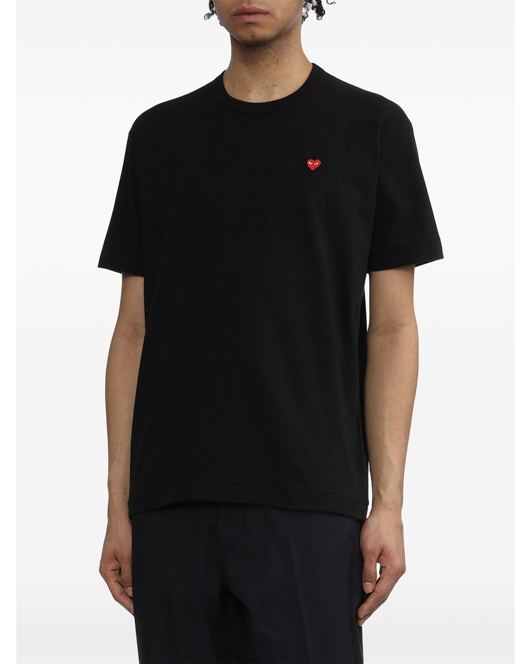 COMME DES GARÇONS PLAY Black U T Shirt Small Emblem Knit