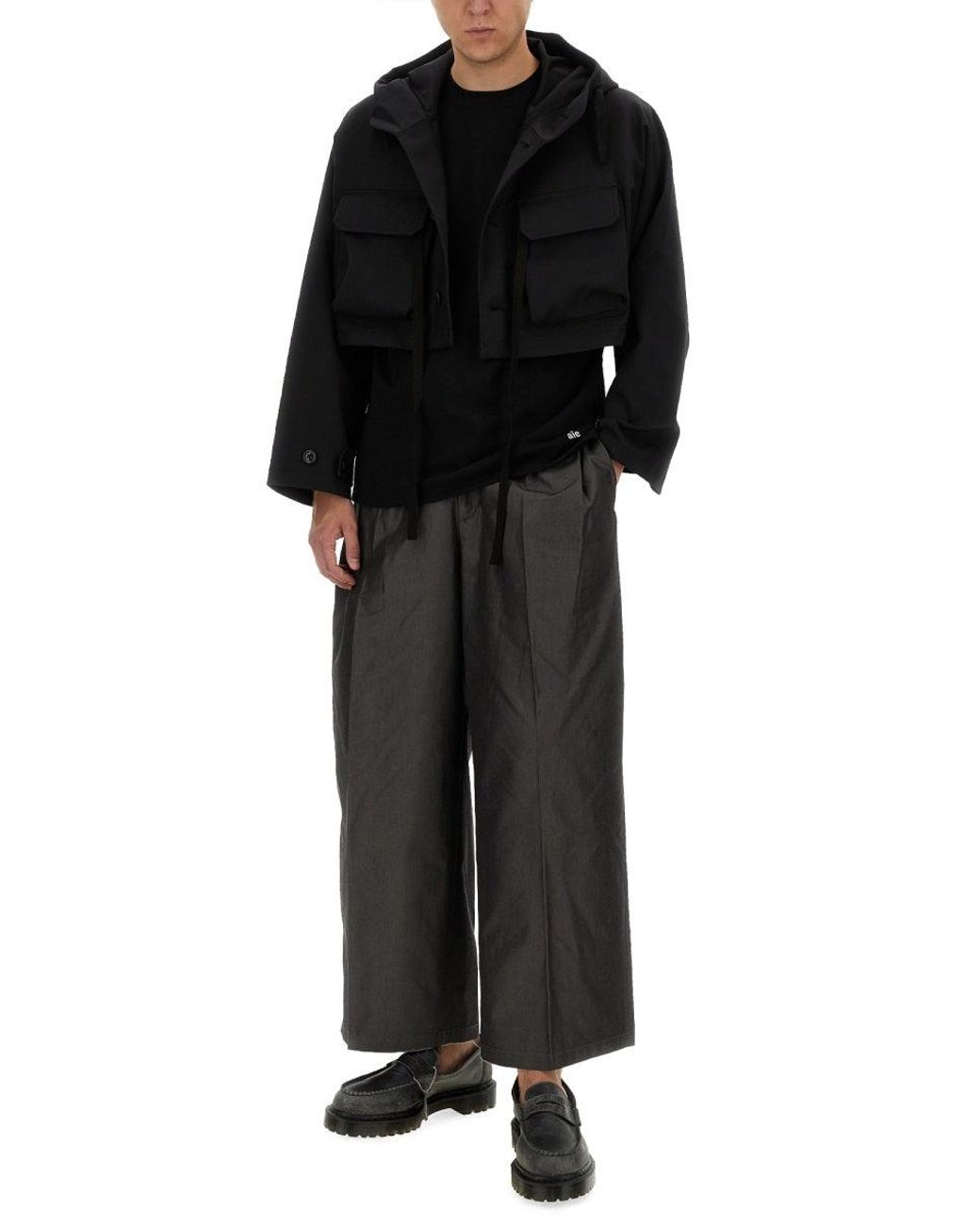 A.I.E. Black Cropped Jacket for men