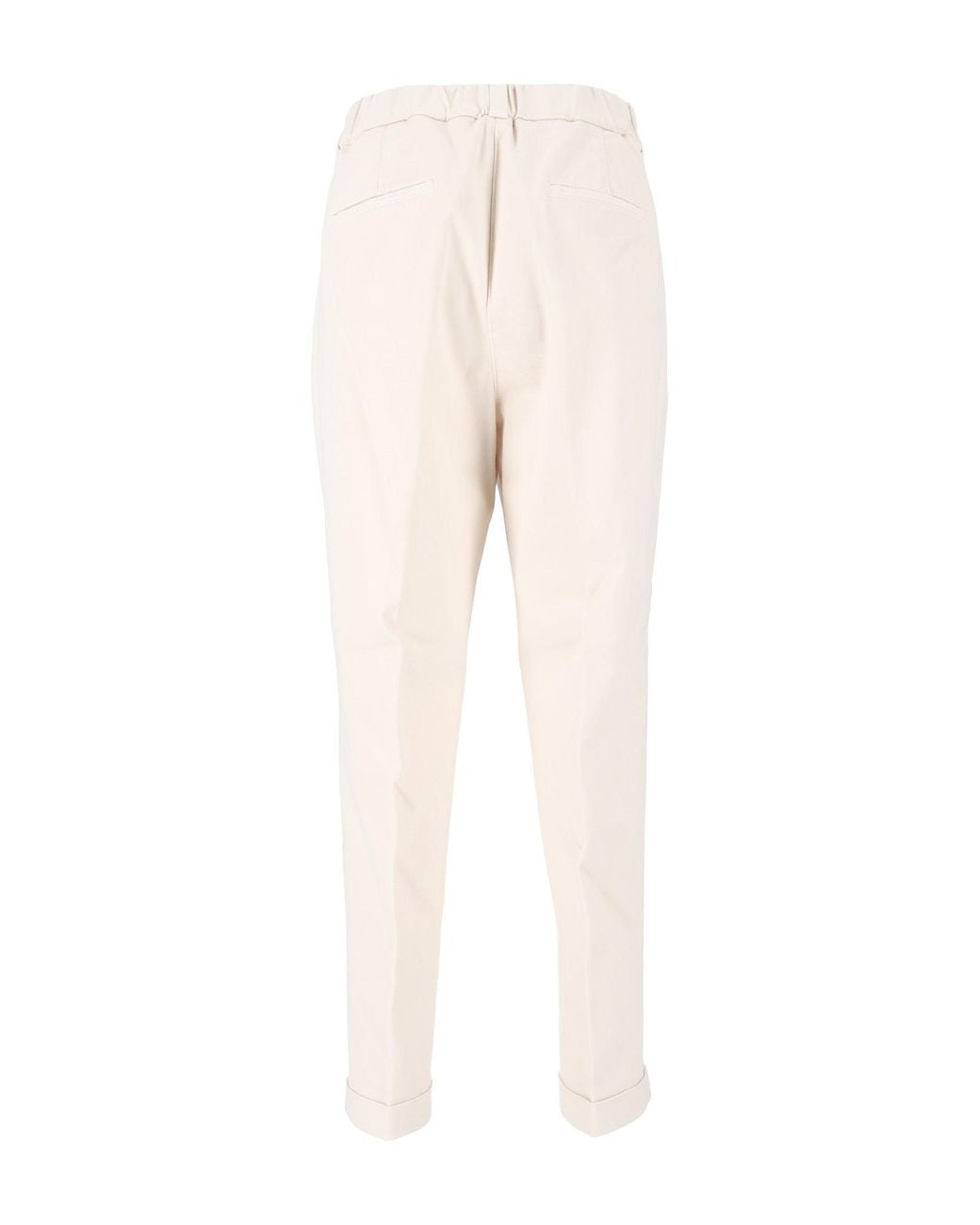 Peserico White Cropped Minimalist Tailored Cropped Pants