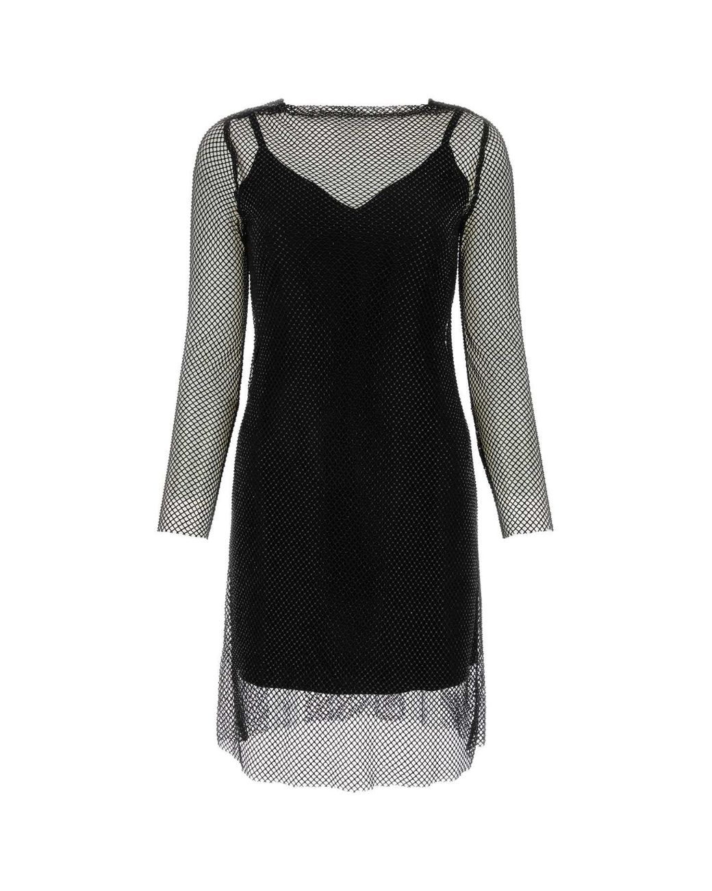 Max Mara Black Embellished Mesh Vezzo Mini Dress