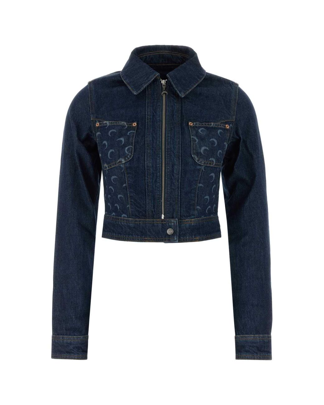MARINE SERRE Dark Blue Denim Jacket