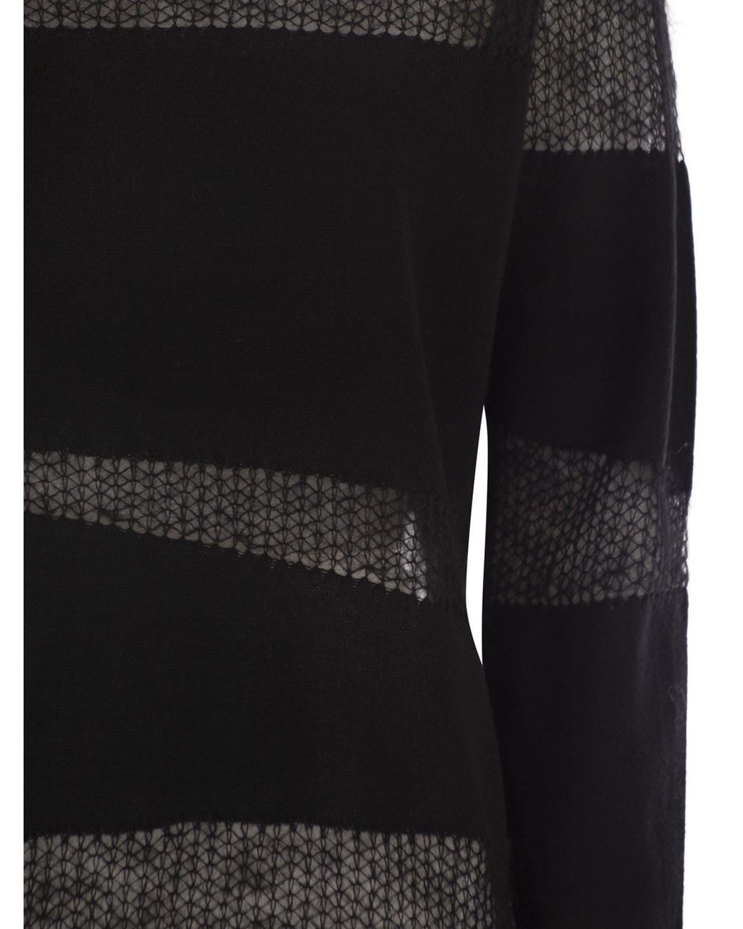 Fabiana Filippi Black Platinum Boat Neck Sweater