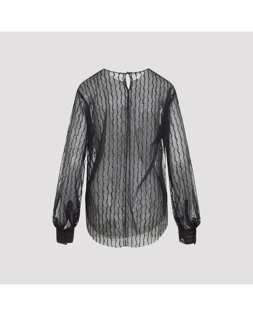 Alberta Ferretti Tule Blouse in het Gray