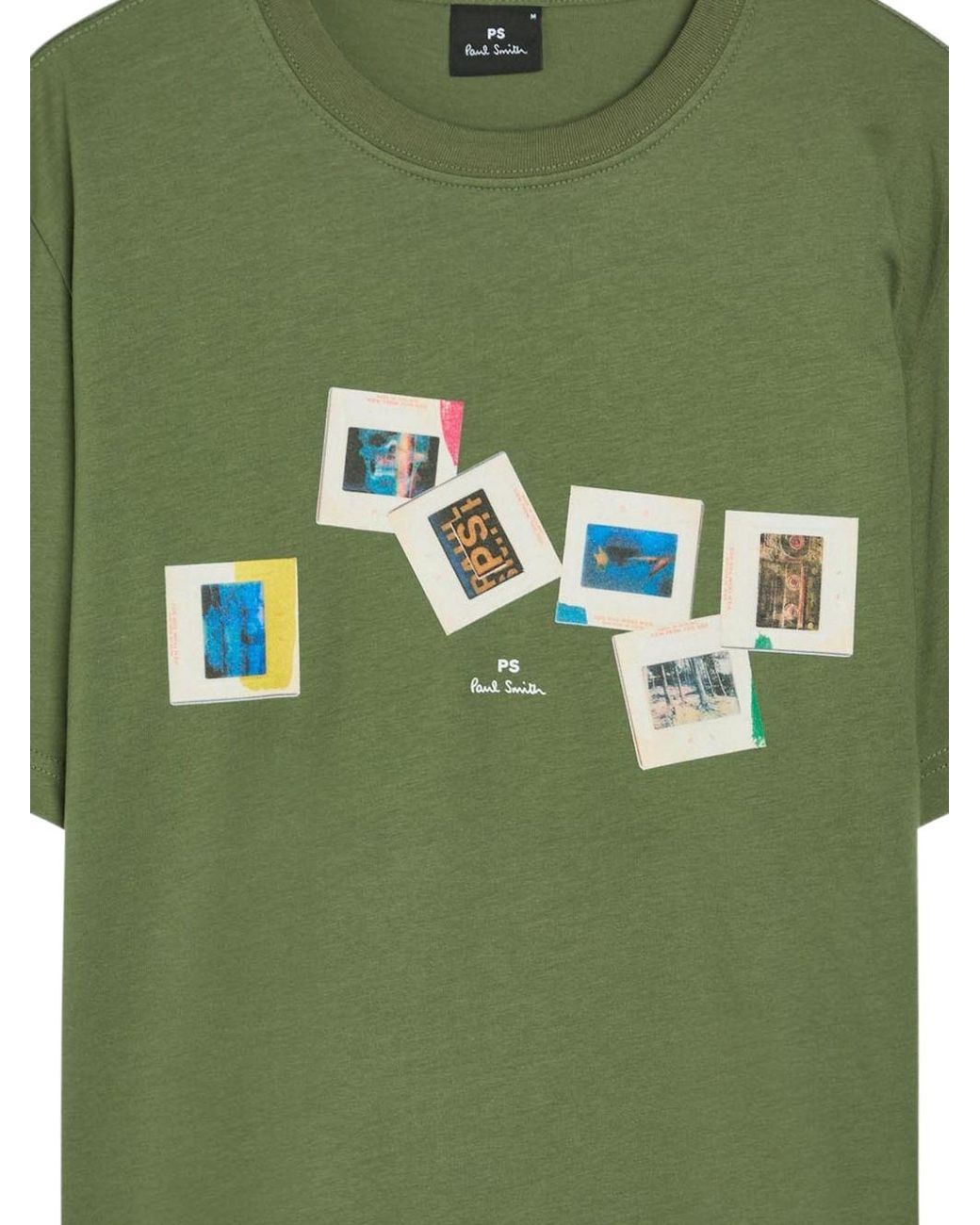 Paul Smith Green Slides Cotton T Shirt