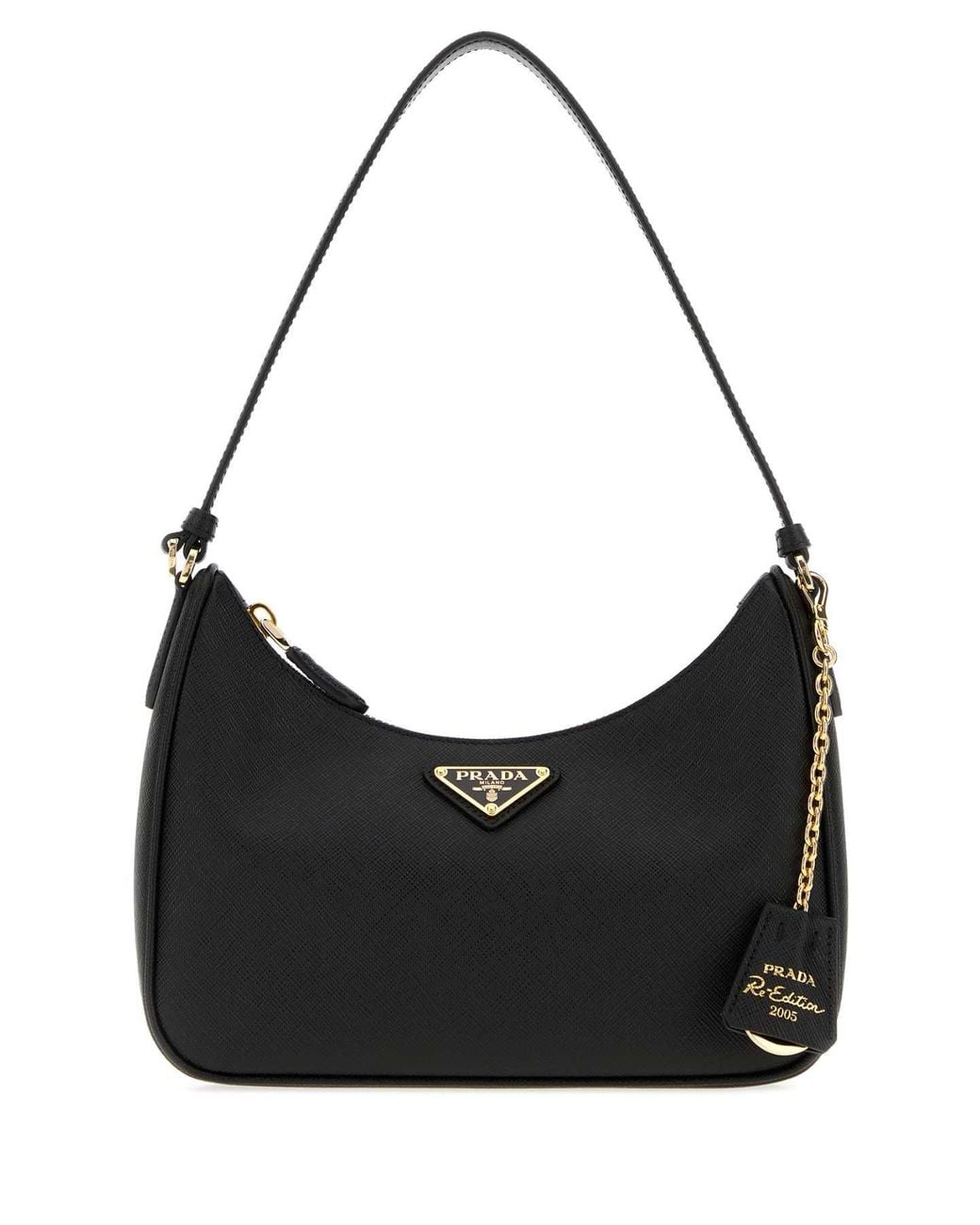Prada Black Leather Re-Edition 2005 Shoulder Bag