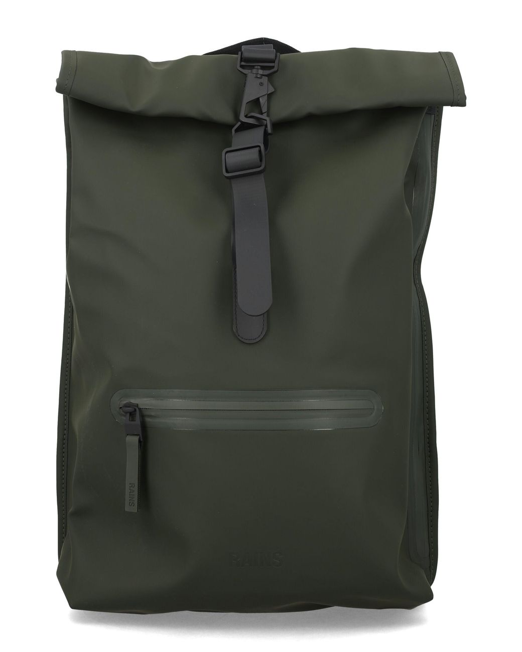 Rains Green Rolltop Backpack