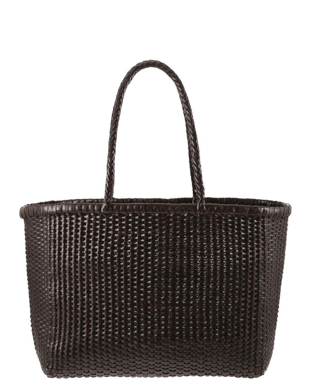 Dragon Black Weave Braided Leather Bag L