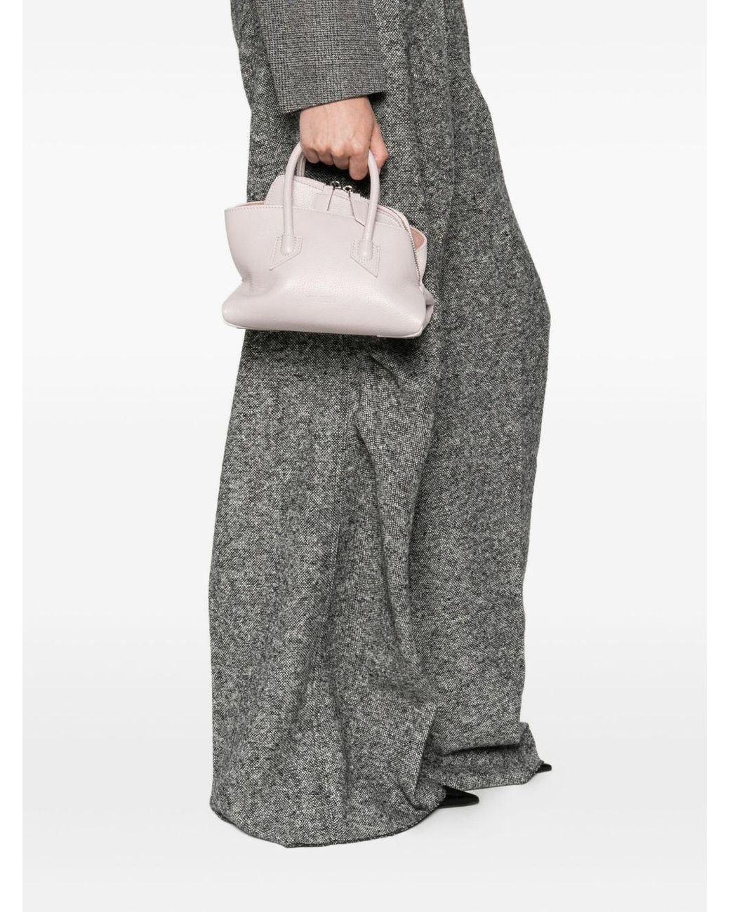 The Attico Pink La Passeggiata Mini Leather Shoulder Bag